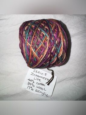 Lot of 7 Skeins Intermezzo Lite Variegated Yarn 44% Cotton 39% Wool 17% Acrylic